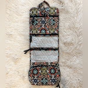 Vera Bradley multi colored patterned travel accessory and makeup bag folds up